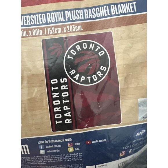TORONTO Raptors NBA Fleece Blanket 60”x80” Royal Plush 2020 basketball Throw - Picture 1 of 5